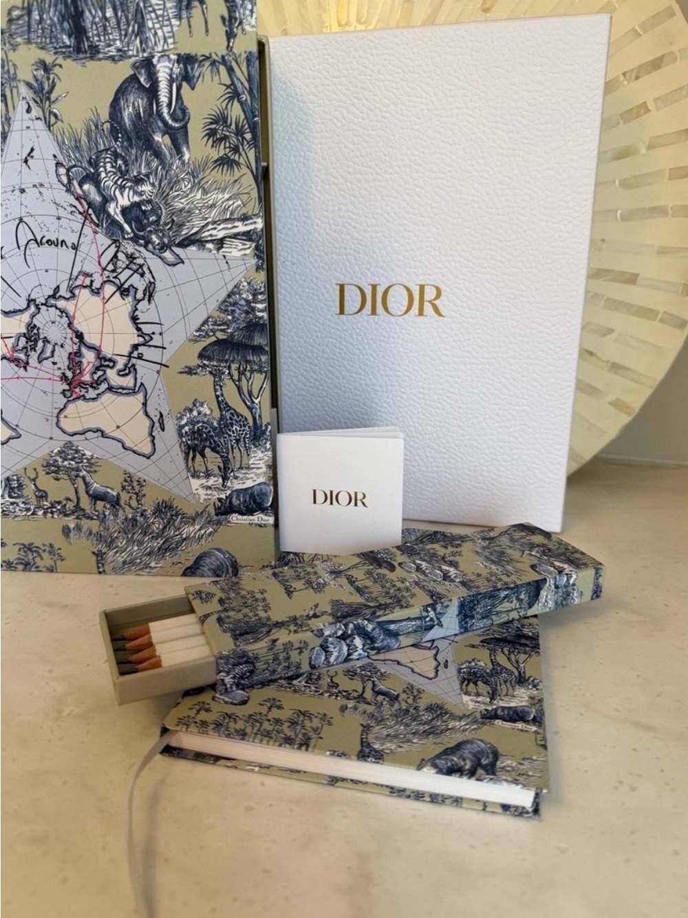 Dior GWP boxed stationery gift set  notebook + pencils + storage box